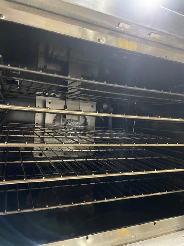 Vulcan Commercial Stainless Steel Natural Gas Powered Double Stacked Convection Oven! With Wired Oven Rack! Model: VC4GD-11D1 SN: 54-1075986/54-1075987! On Casters! 2X Your Bid Makes One Unit! - Image 6 of 11
