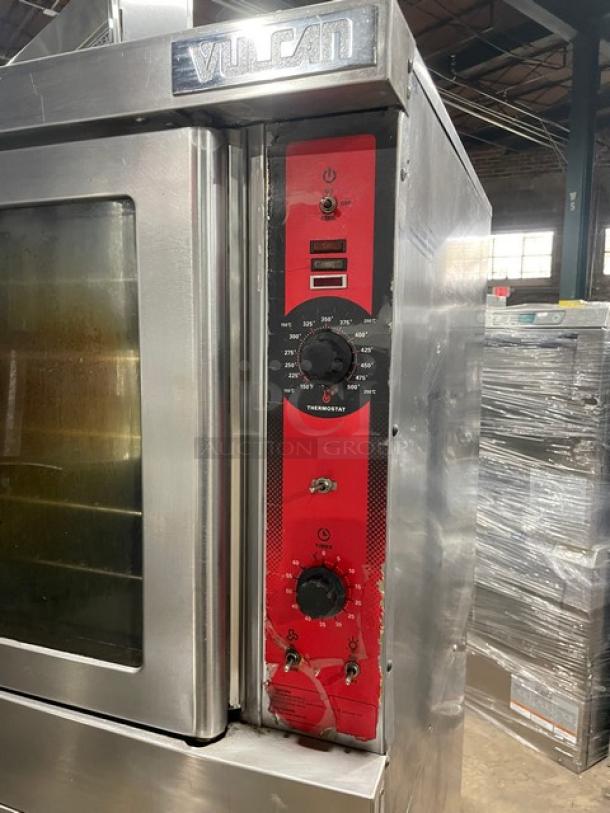 Vulcan Commercial Stainless Steel Natural Gas Powered Double Stacked Convection Oven! With Wired Oven Rack! Model: VC4GD-11D1 SN: 54-1075986/54-1075987! On Casters! 2X Your Bid Makes One Unit! - Image 7 of 11