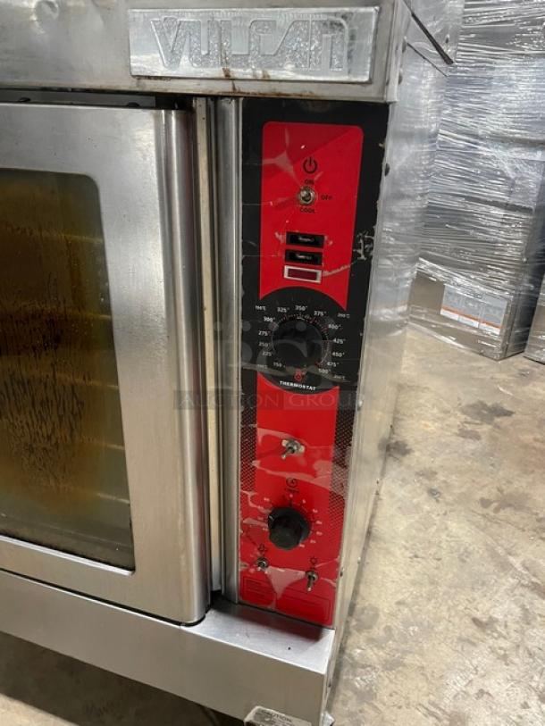 Vulcan Commercial Stainless Steel Natural Gas Powered Double Stacked Convection Oven! With Wired Oven Rack! Model: VC4GD-11D1 SN: 54-1075986/54-1075987! On Casters! 2X Your Bid Makes One Unit! - Image 8 of 11