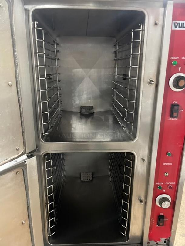 Vulcan-Hart Commercial Stainless Steel Natural Gas Powered Dual Compartment Convection Steamer! With Individual Controls! With Built In Pan Holding Racks! Model: VSX10GC SN: AP-1043767-9Z-4731! 120V 1 Phase! On Legs! - Image 5 of 11