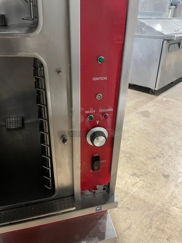 Vulcan-Hart Commercial Stainless Steel Natural Gas Powered Dual Compartment Convection Steamer! With Individual Controls! With Built In Pan Holding Racks! Model: VSX10GC SN: AP-1043767-9Z-4731! 120V 1 Phase! On Legs! - Image 7 of 11