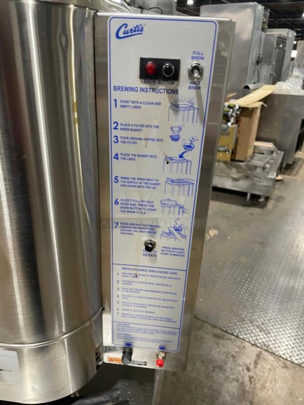 Curtis Commercial Stainless Steel Electric Powered Countertop Automatic Single 3 Gal. Coffee Urn! With Hot Water Dispenser! With Stainless Steel Filter Basket! Model: RU-150-12 SN: 13415364! 120/220V 1 Phase! - Image 7 of 9