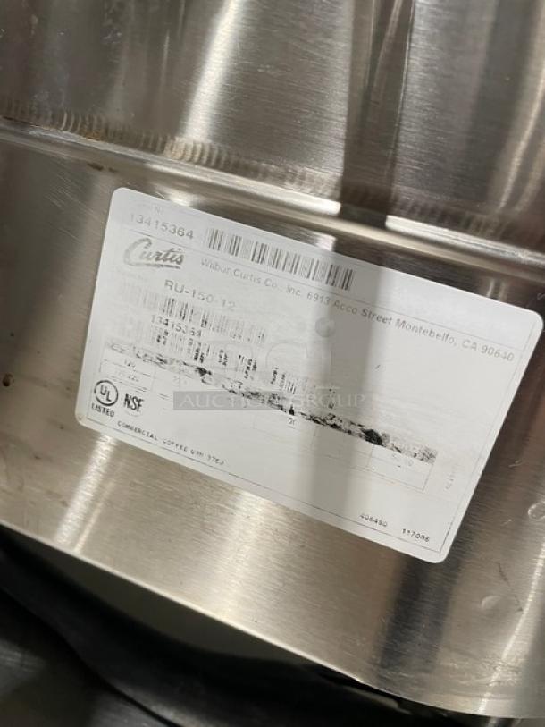Curtis Commercial Stainless Steel Electric Powered Countertop Automatic Single 3 Gal. Coffee Urn! With Hot Water Dispenser! With Stainless Steel Filter Basket! Model: RU-150-12 SN: 13415364! 120/220V 1 Phase! - Image 8 of 9