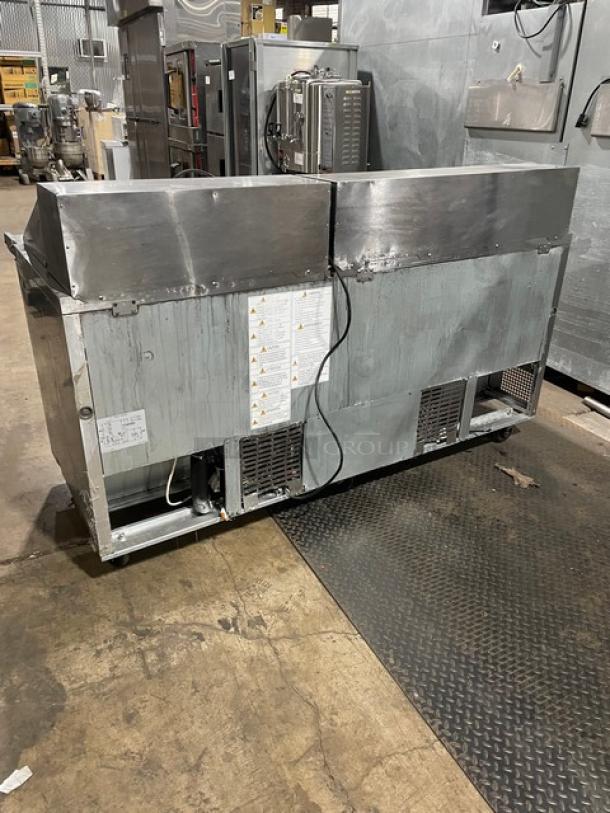Turbo-Air Commercial Stainless Steel 3 Door Refrigerated Bain Marie Style Mega Top Salad/Sandwich Prep Table! With Poly Coated Wire Rack! Model: MST-72-30-N! 115V 1 Phase! On Casters! - Image 3 of 10