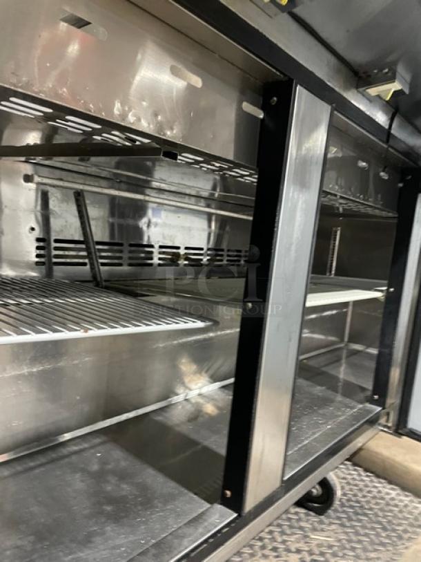 Turbo-Air Commercial Stainless Steel 3 Door Refrigerated Bain Marie Style Mega Top Salad/Sandwich Prep Table! With Poly Coated Wire Rack! Model: MST-72-30-N! 115V 1 Phase! On Casters! - Image 7 of 10