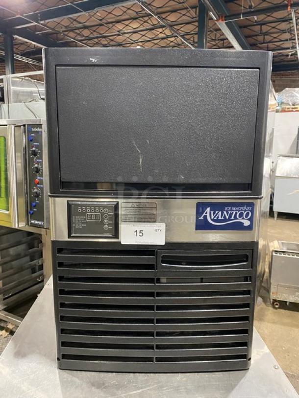 Avantco! 2023 Late Model! Commercial Stainless Steel Air-Cooled Undercounter Full-Cube Ice Making Machine/Storage Bin Combo! With Digital Controls! Model: 194UCF120A SN: 194UCF120A-23090062! 115V! - Image 1 of 9