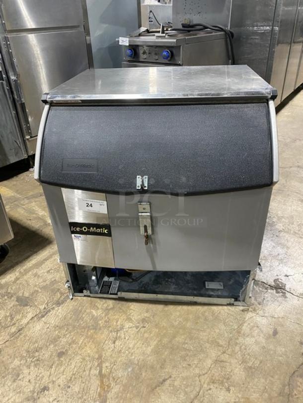 Ice-O-Matic Commercial Stainless Steel Electric Powered Water-Cooled Undercounter Half-Cube Ice Making Machine/Storage Bin Combo! With Top Hinged Lift-Up Style Lid! Model: ICEU300HW3 SN: 17111280011750! 115V 1 Phase! - Image 1 of 8