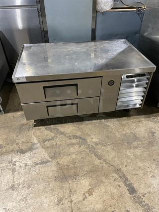 True Commercial Stainless Steel 2 Drawer Refrigerated Chef Base! Model: TRCB-50 SN: 1-2797409! 115V 1 Phase! On Casters!