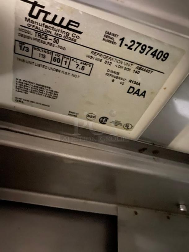 True Commercial Stainless Steel 2 Drawer Refrigerated Chef Base! Model: TRCB-50 SN: 1-2797409! 115V 1 Phase! On Casters! - Image 5 of 9