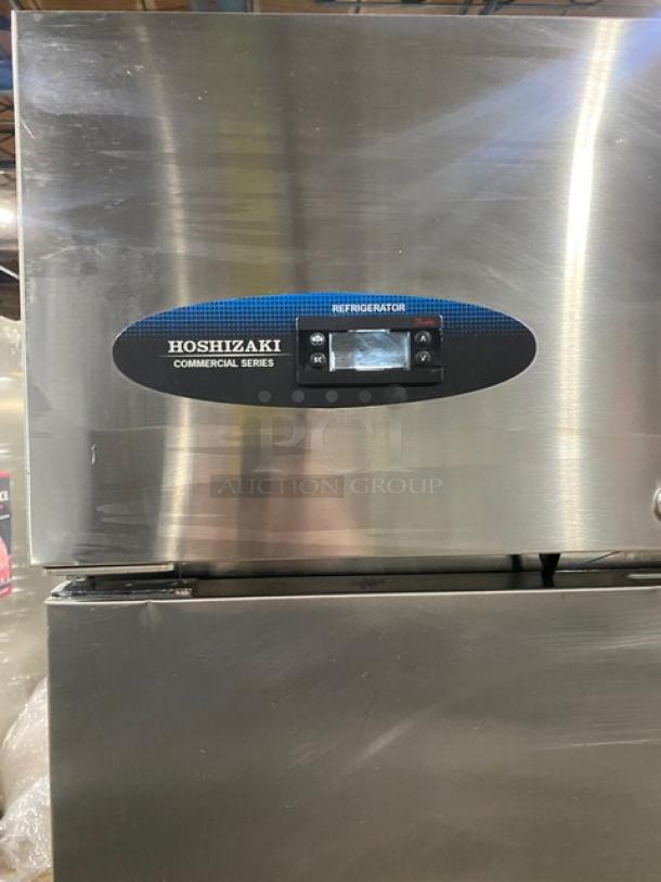 Hoshizaki Commercial Stainless Steel Solid 3 Door Upright Triple Section Reach In Refrigerator! With Poly Coated Wire Racks! Model: CR3S-FSCL SN: F70019J! 115V 1 Phase! On Casters! - Image 3 of 11