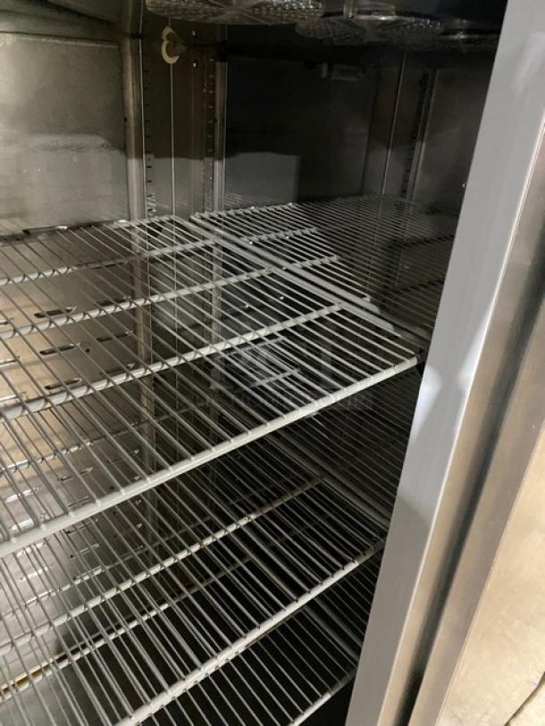 Hoshizaki Commercial Stainless Steel Solid 3 Door Upright Triple Section Reach In Refrigerator! With Poly Coated Wire Racks! Model: CR3S-FSCL SN: F70019J! 115V 1 Phase! On Casters! - Image 5 of 11
