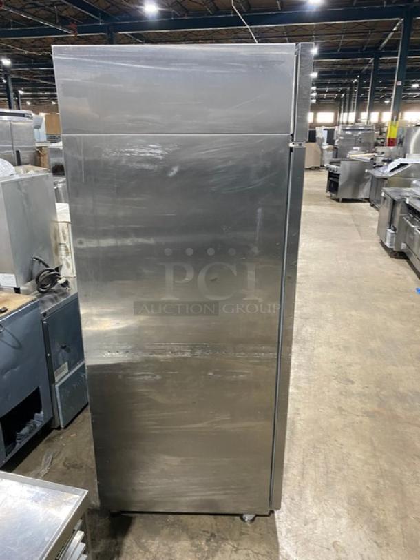 Hoshizaki Commercial Stainless Steel Solid 3 Door Upright Triple Section Reach In Refrigerator! With Poly Coated Wire Racks! Model: CR3S-FSCL SN: F70019J! 115V 1 Phase! On Casters! - Image 8 of 11