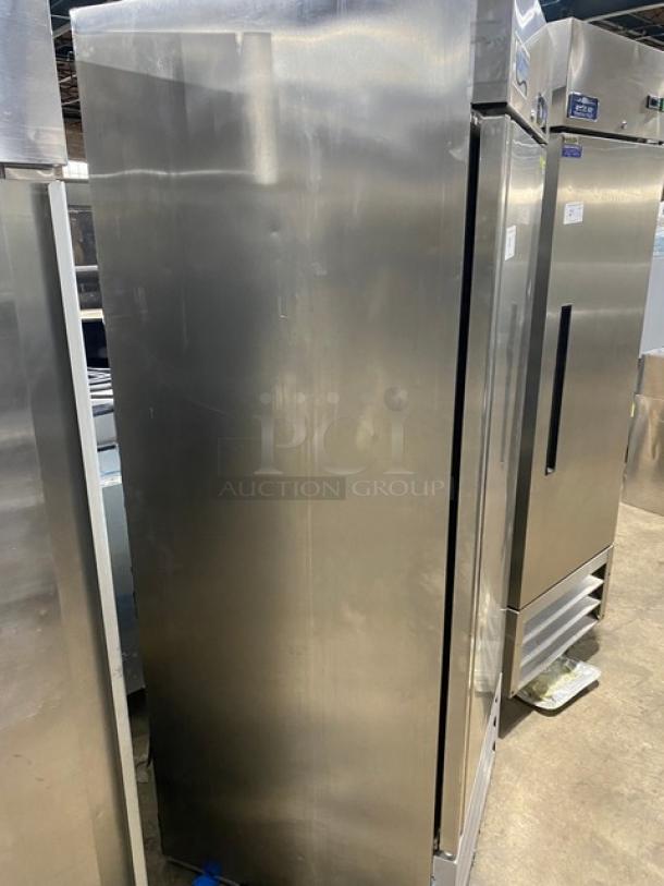 Avantco! 2022 Late Model! A-Plus Series Commercial Stainless Steel Solid Single Door Reach In Freezer! With Poly Coated Wire Racks! Model: 447AP23F SN: 8102540338! 115V 1 Phase! - Image 7 of 8