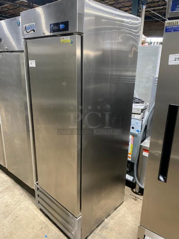 Avantco! 2022 Late Model! A-Plus Series Commercial Stainless Steel Solid Single Door Reach In Freezer! With Poly Coated Wire Racks! Model: 447AP23F SN: 8102540338! 115V 1 Phase! - Image 8 of 8