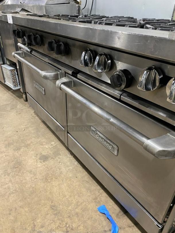 Garland Commercial Stainless Steel Natural Gas Powered 10 Burner Range/Double Oven Combo! With Wire Oven Racks! On Legs! - Image 6 of 8