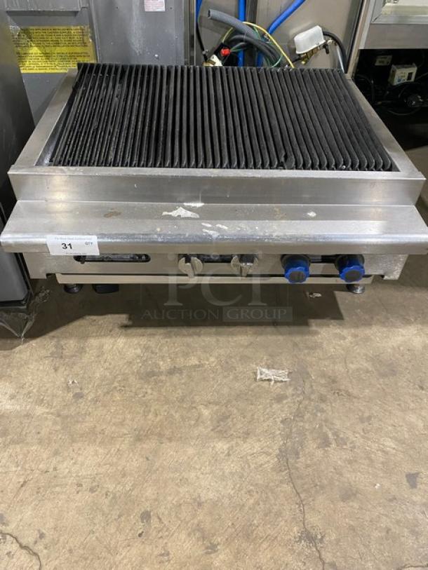 Imperial Commercial Stainless Steel Natural Gas Powered Countertop Char Broiler! With Grooved Grates! On Legs! - Image 1 of 7