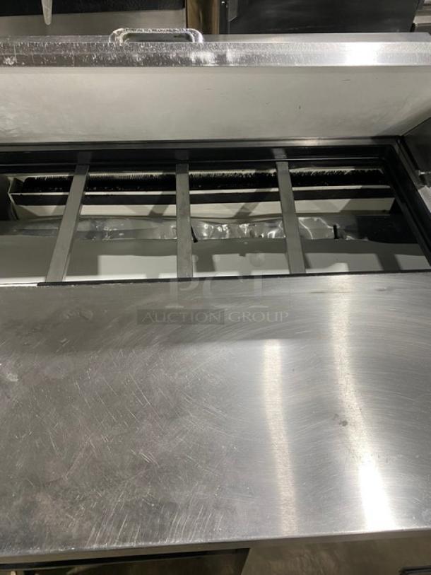 True Commercial Stainless Seel 2 Door Refrigerated Bain Marie Mega Top Salad/Sandwich Prep Table! With Poly Coated Wire Racks! Model: TSSU-48-10 SN: 7081150! 115V 1 Phase! On Casters! - Image 4 of 9
