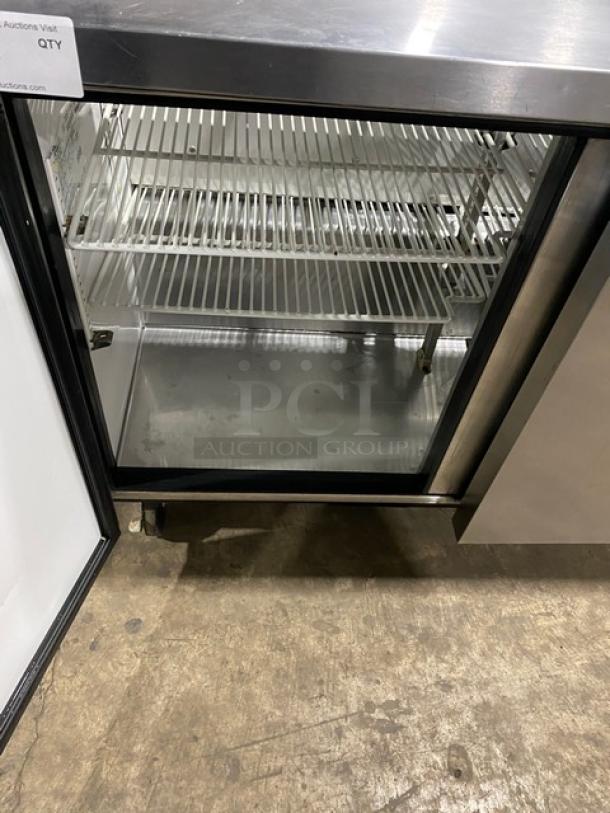 True Commercial Stainless Seel 2 Door Refrigerated Bain Marie Mega Top Salad/Sandwich Prep Table! With Poly Coated Wire Racks! Model: TSSU-48-10 SN: 7081150! 115V 1 Phase! On Casters! - Image 5 of 9