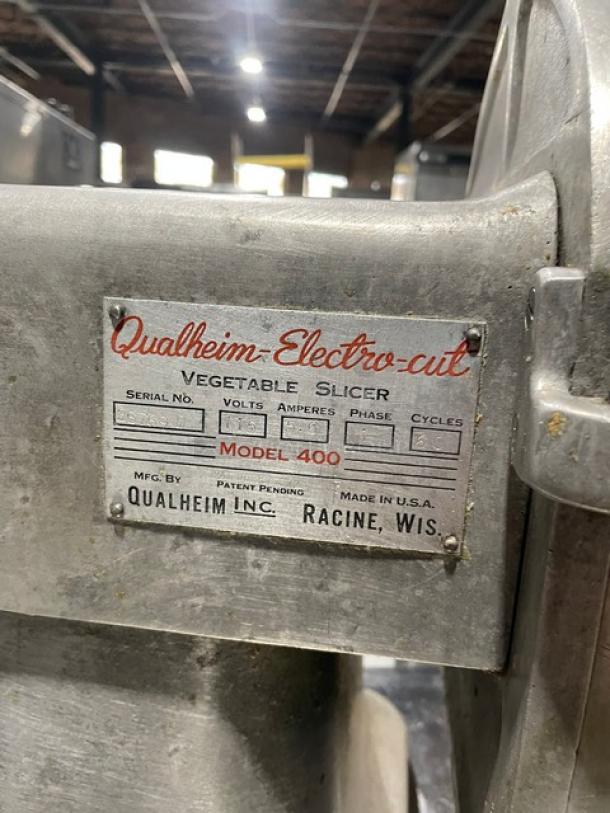Qualheim Electro-Cut Commercial Electric Powered Heavy Duty Countertop Vegetable Slicer/Shredder/Grater! Model: 400 SN: 26769D! 115V 1 Phase! - Image 9 of 10