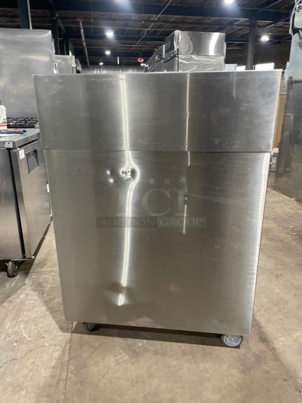Commercial Stainless Steel Single Well Hot & Cold Mobile Handwashing Station! With Back Splash & Swivel Gooseneck Faucet! With Enclosed Cabinet Base! On Casters! - Image 3 of 6