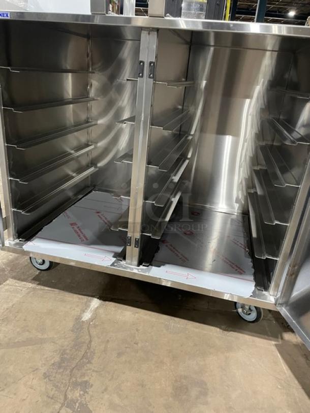 NEW! Dinex! 2024 Late Model! Commercial Stainless Steel 2-Door 24-Tray Meal Delivery/Economy Cart! With Built In Pan Holding Slides! Model: DXPICT242D SN: 2408074! On Casters! - Image 5 of 7
