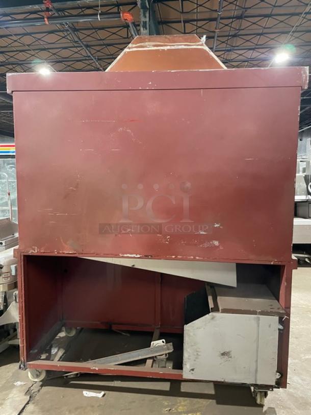 AWESOME! Sacar Forni! 2022 Late Model! Commercial Brick-Style Wood-Fired Rotisserie Oven! With Hood System & Decorative Copper Trimming! Model: DRAGO84 SN: 3851320622! On Casters! Working When Removed! - Image 4 of 12