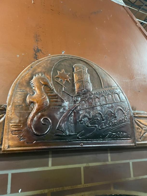 AWESOME! Sacar Forni! 2022 Late Model! Commercial Brick-Style Wood-Fired Rotisserie Oven! With Hood System & Decorative Copper Trimming! Model: DRAGO84 SN: 3851320622! On Casters! Working When Removed! - Image 12 of 12
