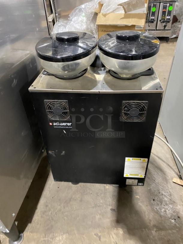 Schaerer Coffee Art Plus Series Commercial Electric Powered Countertop Super Automatic Coffee/Espresso Machine! With 2 Clear Hoppers! Model: SCA-1 SN: 1313314413! 200-220V! On Legs! - Image 3 of 10