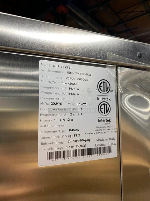 Desmon! 2023 Late Model! Commercial Stainless Steel Single Door Self Contained Reach In 15-Pan Blast Chiller/Shock Freezer! With Probes & Built In Pan Holding Rack! With Sheet Pans! Model: GBF-15+ETL SN: 23POP005004! On Casters! - Image 5 of 9