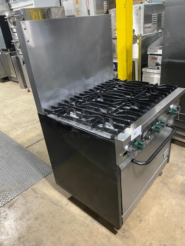 Cub Commercial Stainless Steel Natural Gas Powered 6 Burner Range/Oven Combo! With Back Splash! With Wired Oven Rack! On Casters! - Image 2 of 8