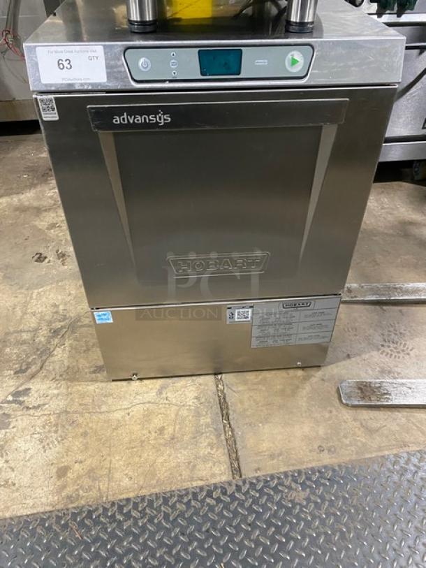 Hobart! New Body Style! Advansys Series Commercial Stainless Steel Electric Powered High Temperature Undercounter Dishwasher! Energy Star Certified! With Full Size Peg Rack! Model: LXER SN: 231229206! 120/208-240V 1 Phase! - Image 1 of 8