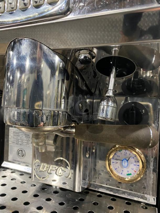 BFC Lira Series Commercial Stainless Steel Electric Powered Countertop Single Group Automatic Cappuccino/Espresso Coffee Machine! Model: IR1GDCE SN:100434522! 120V 1 Phase! On Legs! - Image 5 of 9