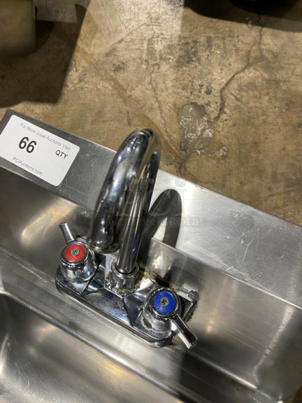 Commercial Stainless Steel Single Compartment Hand Washing Sink! With Back Splash & Mounted Goose Neck Faucet! - Image 5 of 6