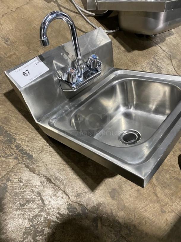 Commercial Stainless Steel Single Compartment Hand Washing Sink! With Back Splash & Mounted Goose Neck Swivel Faucet! - Image 3 of 5