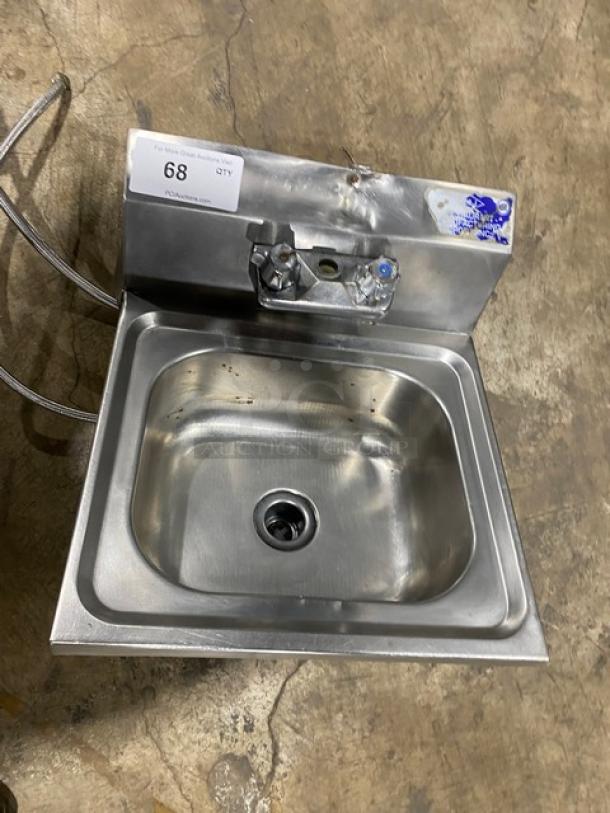 L&J Commercial Stainless Steel Single Compartment Hand Washing Sink! With Back Splash! - Image 1 of 5