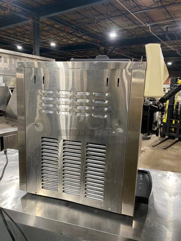 Vevor Commercial Stainless Steel Electric Powered Countertop Mini Dual Flavor/Twist Soft Serve Ice Cream/Frozen Yogurt Machine! With 2 Hoppers & 3 Dispensers! With Drip Tray! Model: YKF-8216T SN: SB0966! 110V! On Legs! - Image 2 of 9