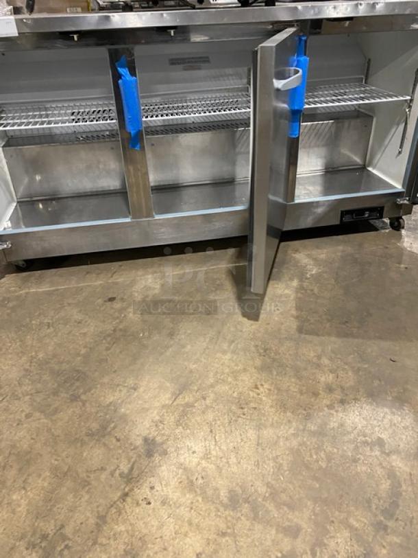 Ikon Series Commercial Stainless Steel 3 Door Undercounter Worktop Freezer! With Poly Coated Wire Rack! Model: KUC72F SN: KUC72F9024463! 115V 1 Phase! On Casters! - Image 6 of 8
