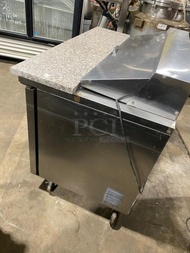 True Commercial Stainless Steel 2 Door Refrigerated Bain Marie Mega Top Salad/Sandwich Prep Table! With Marble Style Cutting Board! Model: TSSU-48-12 SN: 1-3500802! 115V 1 Phase! On Casters! - Image 4 of 10
