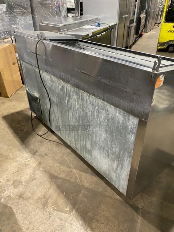 Beverage-Air Commercial Stainless Steel 2 Door Refrigerated Bain Marie Mega Top Pizza prep Table! 115V 1 Phase! On Casters! - Image 3 of 9