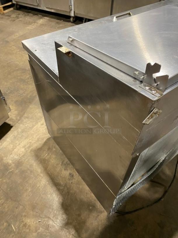 Beverage-Air Commercial Stainless Steel 2 Door Refrigerated Bain Marie Mega Top Pizza prep Table! 115V 1 Phase! On Casters! - Image 4 of 9