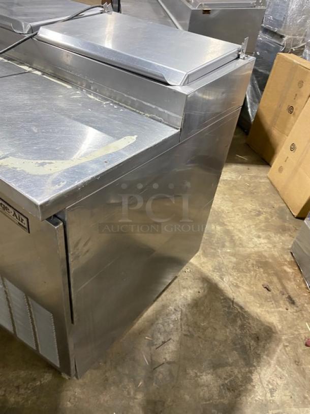 Beverage-Air Commercial Stainless Steel 2 Door Refrigerated Bain Marie Mega Top Pizza Prep Table! Model: PT67 SN: 4611692! 115V 1 Phase! On Casters! - Image 2 of 9