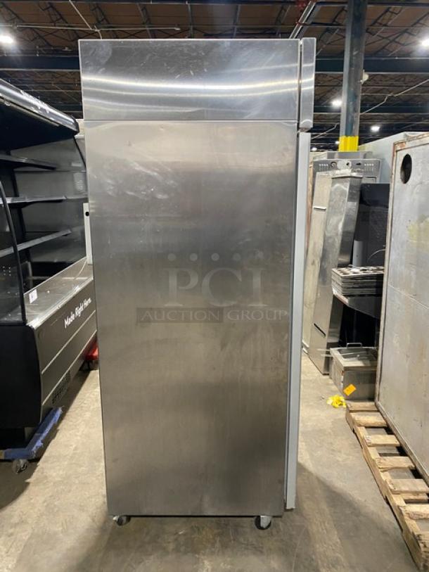 Hoshizaki Commercial Stainless Steel Solid Single Door Reach In Freezer! With Poly Coated Wire Racks! Model: CF1S-FS SN: H55252H! 115V 1 Phase! On Casters! - Image 3 of 8