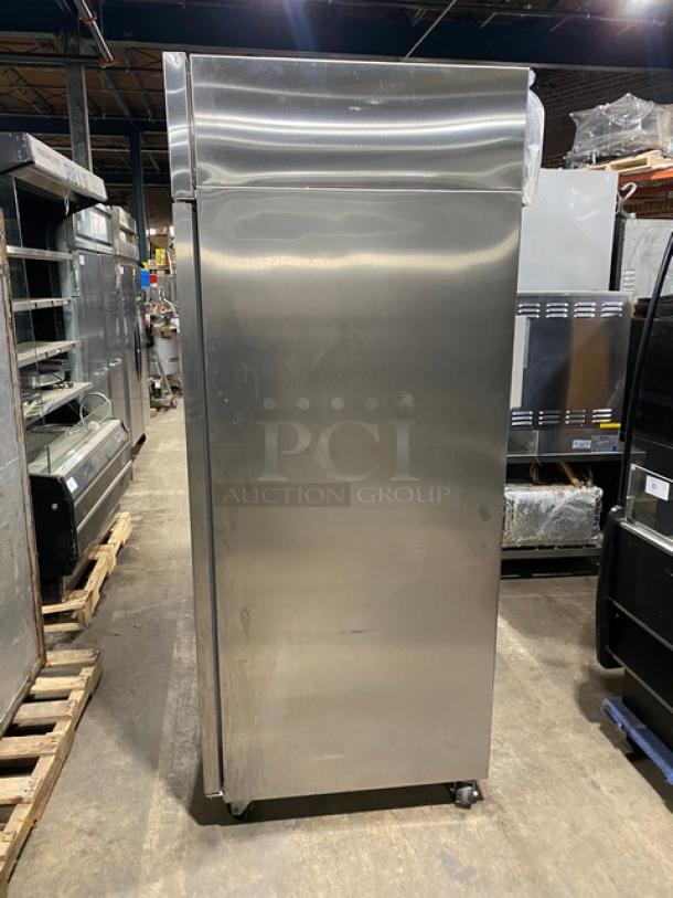 Hoshizaki Commercial Stainless Steel Solid Single Door Reach In Freezer! With Poly Coated Wire Racks! Model: CF1S-FS SN: H55252H! 115V 1 Phase! On Casters! - Image 4 of 8