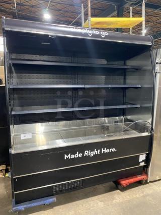 Federal Industries Commercial Black Multi-Tier Refrigerated Open Air-Curtain Grab-N-Go Merchandiser Display Case! With Stainless Steel Interior & Adjustable Shelves! Model: RSSM678SC SN: 180326106350! 120/208-240V 1 Phase!