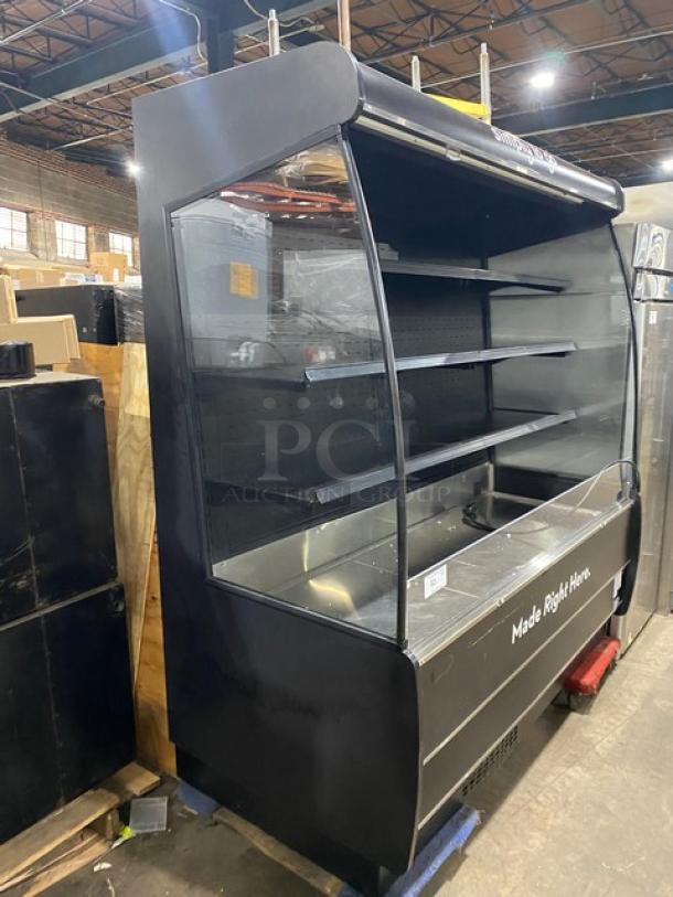 Federal Industries Commercial Black Multi-Tier Refrigerated Open Air-Curtain Grab-N-Go Merchandiser Display Case! With Stainless Steel Interior & Adjustable Shelves! Model: RSSM678SC SN: 180326106350! 120/208-240V 1 Phase! - Image 2 of 8
