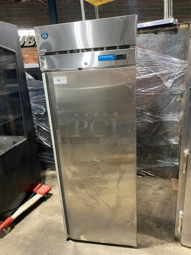 Hoshizaki Commercial Stainless Steel Solid Single Door Reach In Refrigerator! Energy Star Certified! With Poly Coated Wire Racks! Model: R1AFS SN: J71374K! 115V 1 Phase! - Image 1 of 9