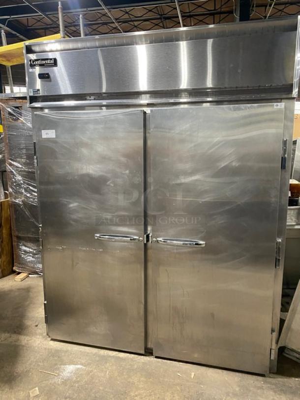 Continental Commercial Stainless Steel Solid 2 Door Double Section Roll-Through Refrigerator! Model: DL2RI-SA SN: 15765059! 115V 1 Phase! - Image 1 of 10