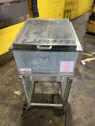 Silver King Commercial Stainless Steel Electric Powered Drop-In Frozen Treats Merchandiser Freezer! With Lift-Open Lid! With Pan-Holding Equipment Cart! On Casters!