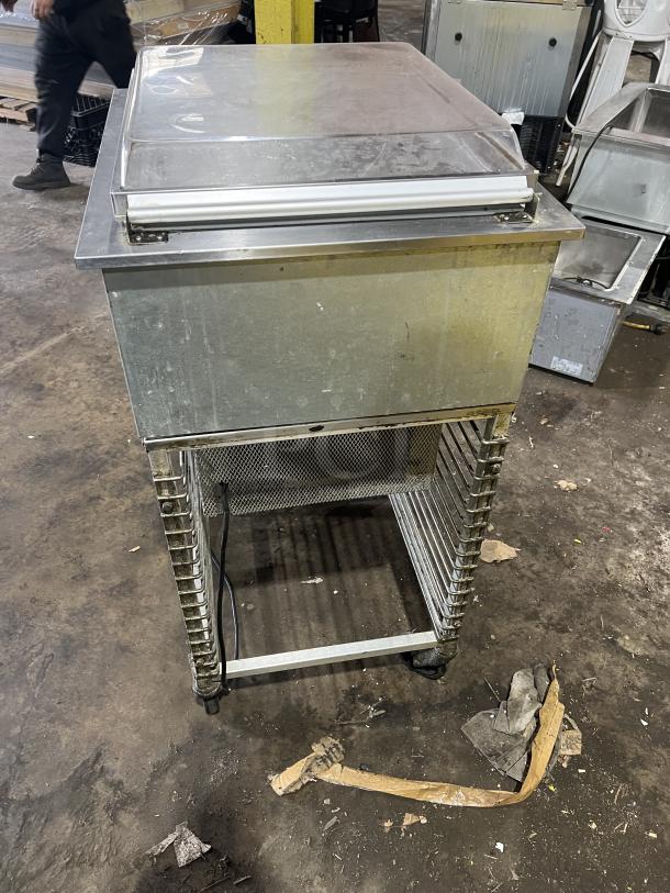 Silver King Commercial Stainless Steel Electric Powered Drop-In Frozen Treats Merchandiser Freezer! With Lift-Open Lid! With Pan-Holding Equipment Cart! On Casters! - Image 2 of 6