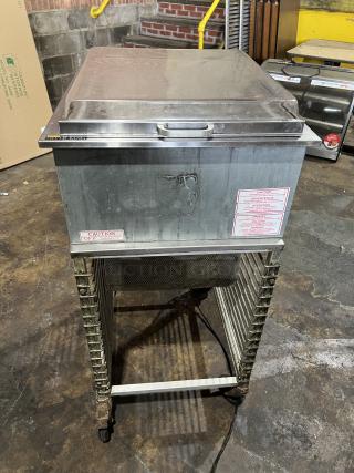 Prince Castle/Silver King Commercial Stainless Steel Electric Powered Drop-In Frozen Treats Merchandiser Freezer! With Lift-Open Lid! With Pan-Holding Equipment Cart! Model: SKCTMDI/C1 SN: CLDP128962A! 115V! On Casters!